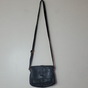 Fossil Black Leather Envelope Style Crossbody Purse